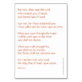 Isaiah-Gebetskarte mit Schmetterling Tischnummer (Rückseite)