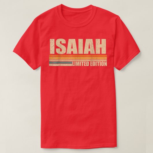 Isaiah Geschenkname Personalisiert Funny Retro Vin T-Shirt (Design vorne)