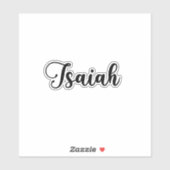 Isaiah Name - Handgeschriebene Kalligrafie Aufkleber (Blatt)