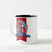 Isaiah Ritter Schild rot blauer Name bedeutet Tass Zweifarbige Tasse (Vorderseite Links)