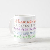 Isaiah Scripting auf Flügeln wie Adler Tasse (Vorderseite Links)