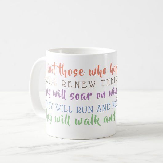 Isaiah Scripting auf Flügeln wie Adler Tasse (Vorderseite Links)