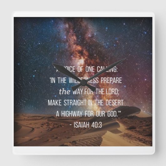 Isaiah Scripture Verse Clock Quadratische Wanduhr (Vorderseite)