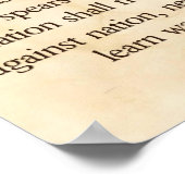 Isaiahs Endzeitansatz auf Hebräisch und Englisch Poster (Ecke)