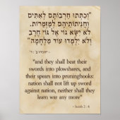 Isaiahs Vision von Schwertern zu Plowshare Poster (Vorne)