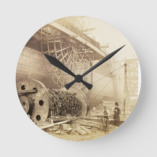 Isambard Kingdom Brunel (1806-59) neben dem Grea Runde Wanduhr (Vorderseite)