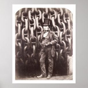 Isambard Kingdom Brunel, standing in front of the Poster