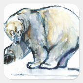Isbjørn 2013 quadratischer aufkleber (Vorderseite)