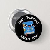 ISBN denken über Ihr lustiges Buch Pun Dark BG Button (Vorne & Hinten)