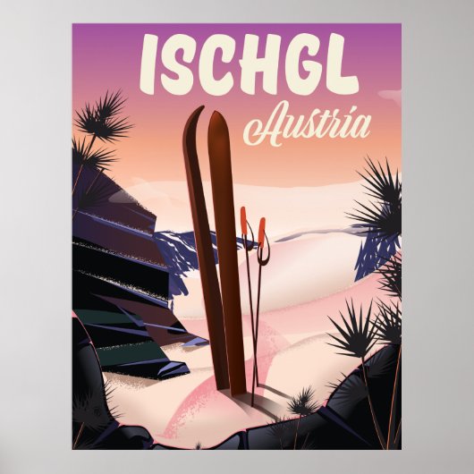 Ischgl Austria Vintages Skiposter. Poster (Vorne)