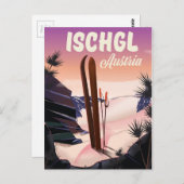 Ischgl Austria Vintages Skiposter. Postkarte (Vorne/Hinten)