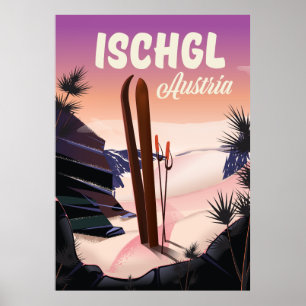 Ischgl Österreich Vintage-Skiposter. Poster