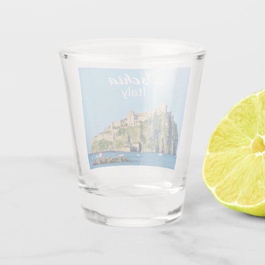 Ischia Castello Aragonese Souvenir Schnapsglas (Rückseite)