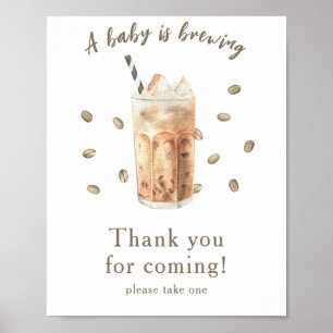 Ischia Coffee baby Dusche Danke, dass Sie kommen Poster