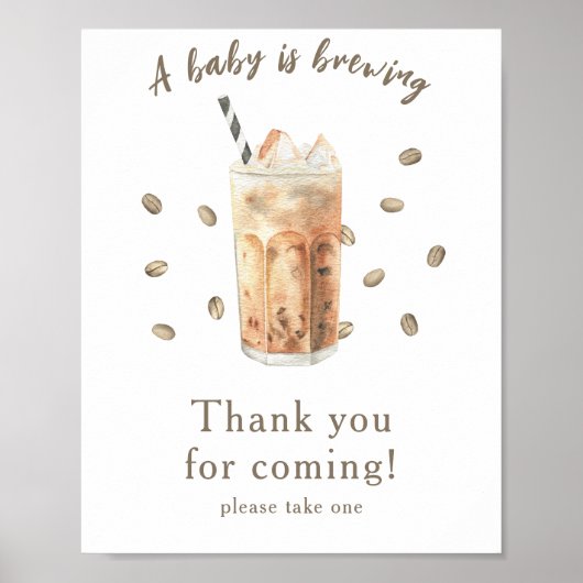 Ischia Coffee baby Dusche Danke, dass Sie kommen Poster (Vorne)
