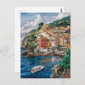 Ischia Italien Aquarellmalerei Postkarte (Vorne/Hinten)