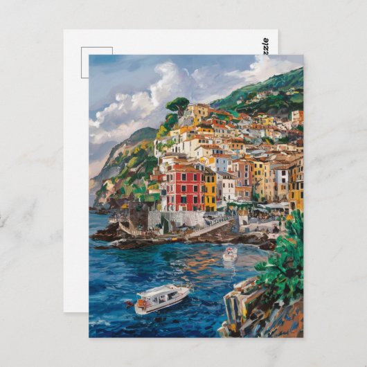 Ischia Italien Aquarellmalerei Postkarte (Vorne/Hinten)