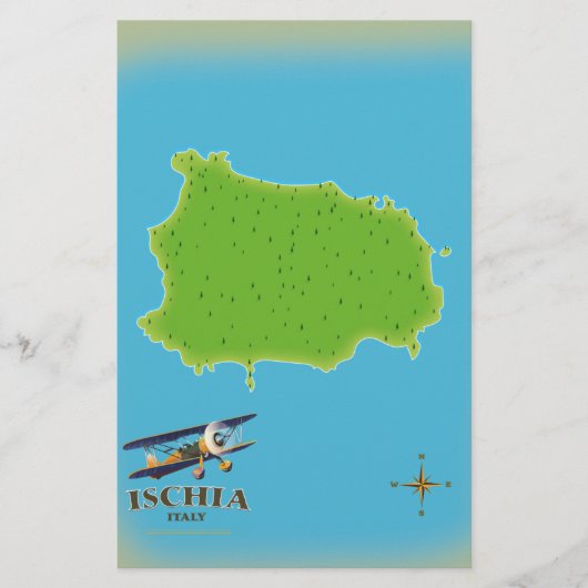 Ischia Italien Reiseplakat Briefpapier (Vorderseite)
