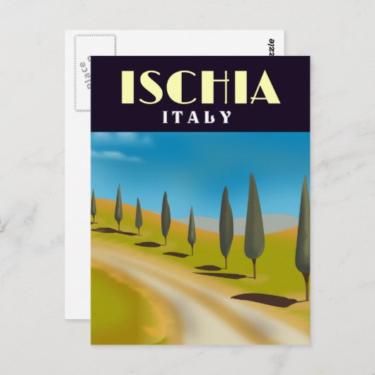 Ischia Italien Reiseplakat Postkarte (Vorne/Hinten)
