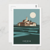 Ischia Italien Stylist Illustration Postkarte (Vorne/Hinten)