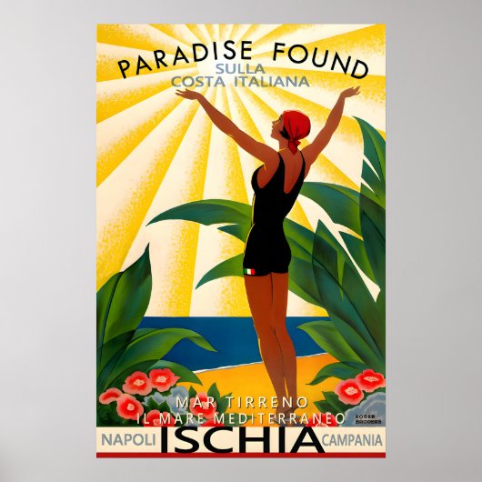 Ischia Italy Tyrrhenian Sea Naples Campania Travel Poster (Vorne)