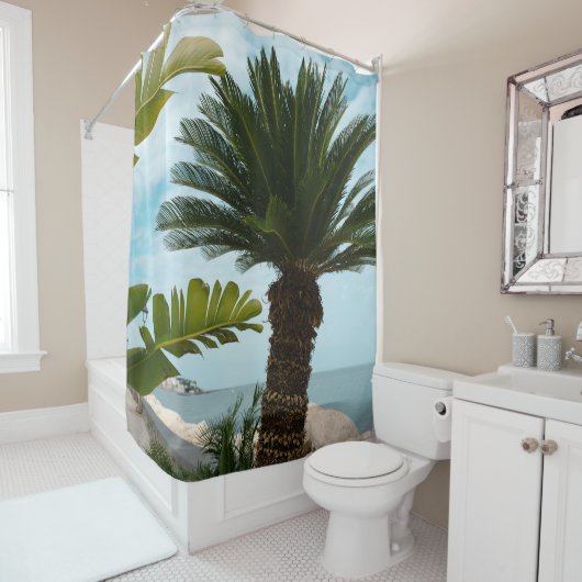 Ischia Ponte Oceanfront Palm Serenity 1 Duschvorhang (Beispiel)