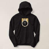 ISD Black Gold Streetwear Logo Retro Hoodie (Design vorne)