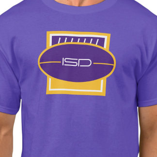 ISD End Zone Purple Gold Retro-Fußball-T-Shirt T-Shirt