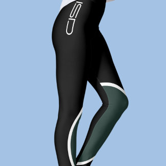 ISD Grüne Weiße Sportbekleidung Fitness Retro Legg Leggings