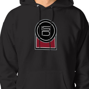 ISD Herren Rot-schwarzes Logo-Typ Sweatshirt Hoodi
