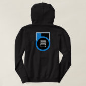 ISD Men's Black Blue White Back Print Streetwear  Hoodie (Design Rückseite)