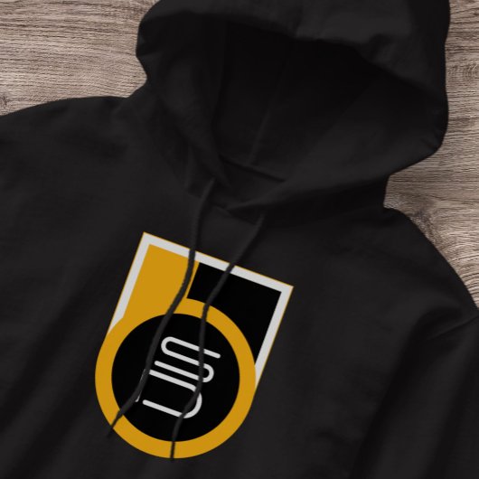 ISD Men's Black Gold Streetwear Retro  Hoodie