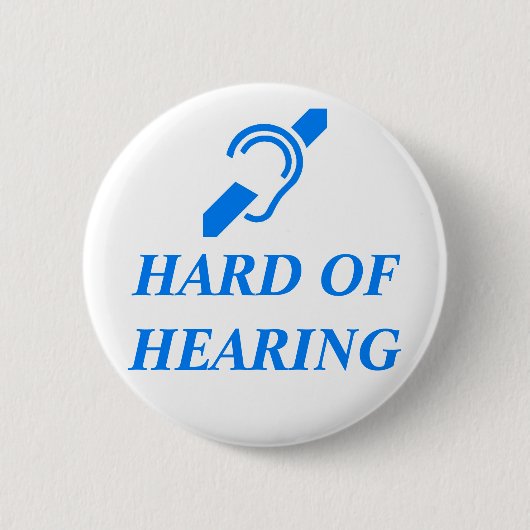 ISD stark der Anhörung, blau auf Weiß Button (Vorderseite)