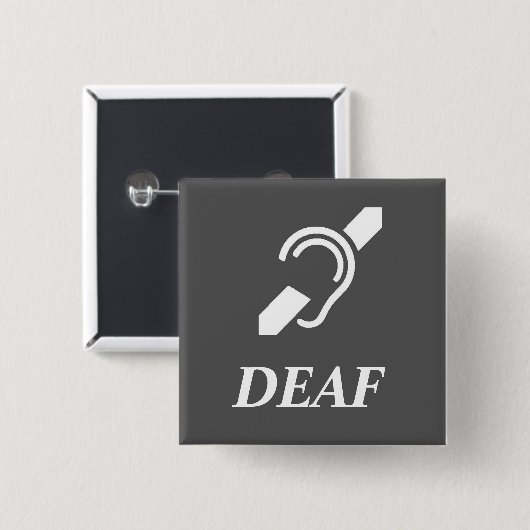 ISD über dem Wort-TAUBEN Weiß auf Grau Button (Vorne & Hinten)