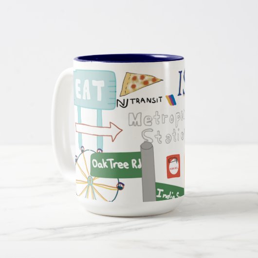 Iselin, NJ Doodle Tasse (Vorderseite Links)