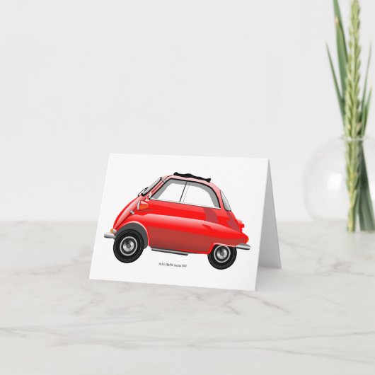 Isetta Blasenauto-Grußkarte Dankeskarte (Vorderseite)