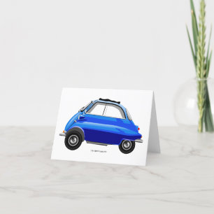 Isetta Bubble-Auto Grußkarte. Dankeskarte