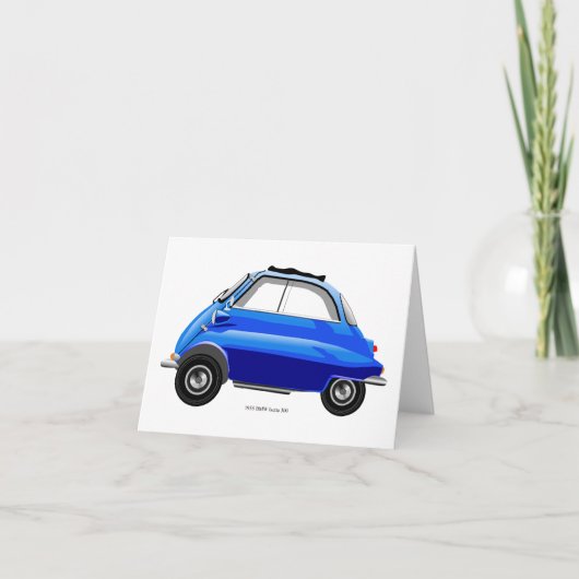 Isetta Bubble Car Grußkarte. Dankeskarte (Vorderseite)