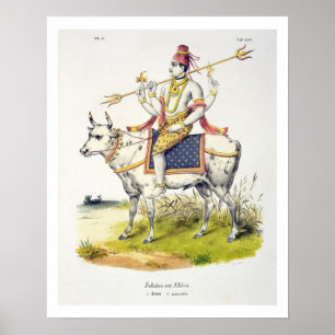 Ishana oder Shiva, graviert von C. de Motte Poster