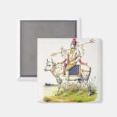 Ishana oder Shiva, in Gravur von C. de Motte (1785 Magnet (Vorderseite/Rückseite)