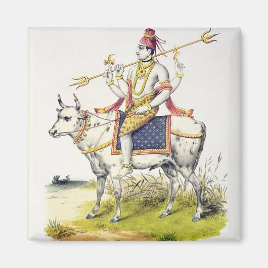 Ishana oder Shiva, in Gravur von C. de Motte (1785 Magnet (Vorne)