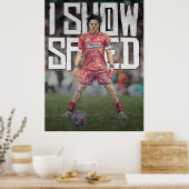 ishowspeed Inspirierte Fußballillustration Poster (Küche)
