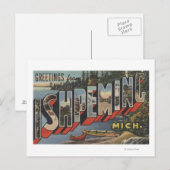 Ishpeming, Michigan - Große Buchstabenszenen Postkarte (Vorne/Hinten)