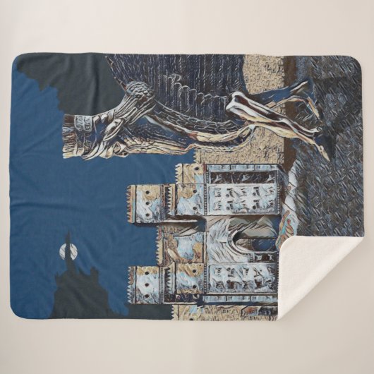 Ishtar Gate & Lamassu Sherpa Blanket Sherpadecke (Vorderseite (Horizontal))