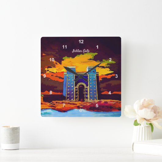 Ishtar Gate Quadratische Wanduhr (Zuhause)