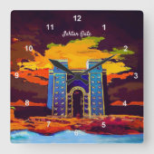 Ishtar Gate Quadratische Wanduhr (Vorderseite)