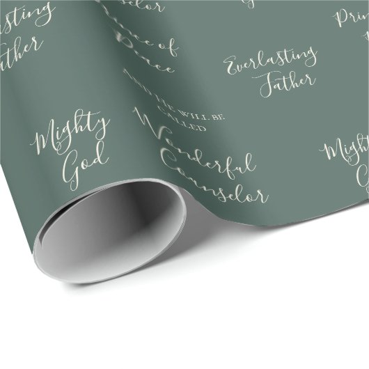 Isiah 9:6 | Custom Bible Verse Pine Sage Weihnacht Geschenkpapier (Rolleneckpunkt)