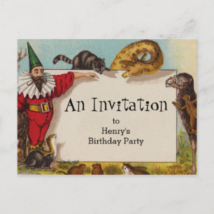 Isidore the Elf & his Animals Postcard Einladungspostkarte