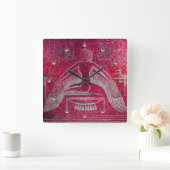 ISIS, antikes Rot Quadratische Wanduhr (Zuhause)