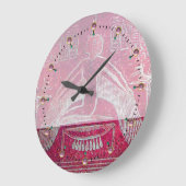 ISIS, antikes rotes Rosa Große Wanduhr (Winkel)